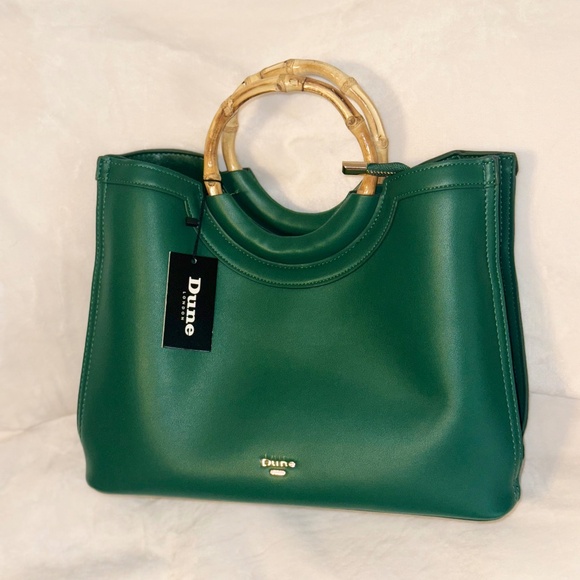 Brand New Dune Distinguish Bamboo Handle Satchel Green Large - Picture 7 of 7